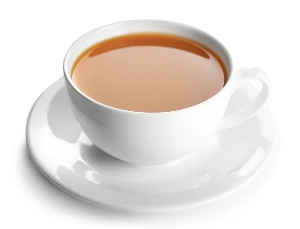 Taza de té de porcelana con leche — Foto de Stock