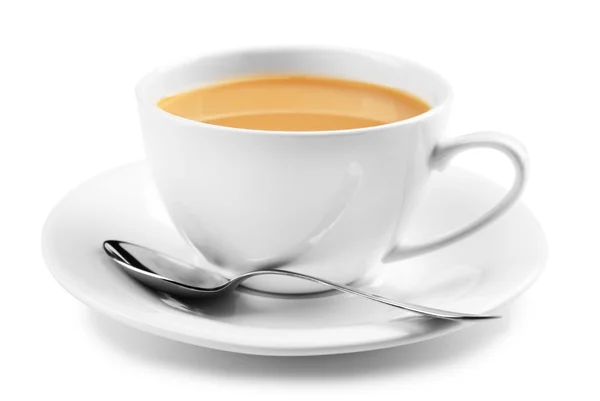 Porcelanowa filiżanka herbaty z mlekiem — Zdjęcie stockowe