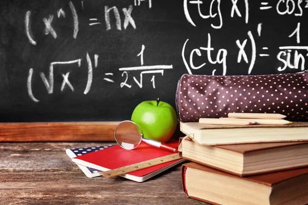 School books on desk — Stock Photo, Image