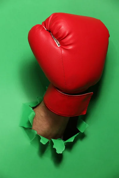 Male hand in boxing glove — Stock Photo, Image