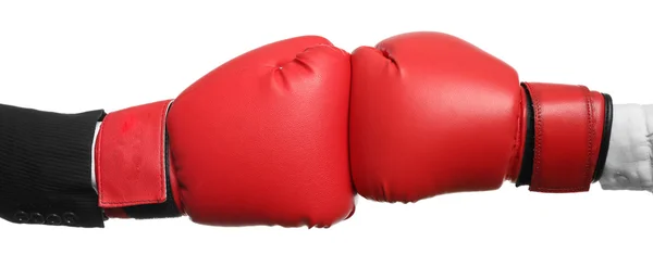 Руки в боксёрских перчатках — стоковое фото