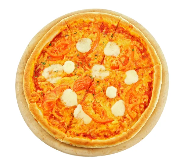 Pizza Margherita, biały — Zdjęcie stockowe