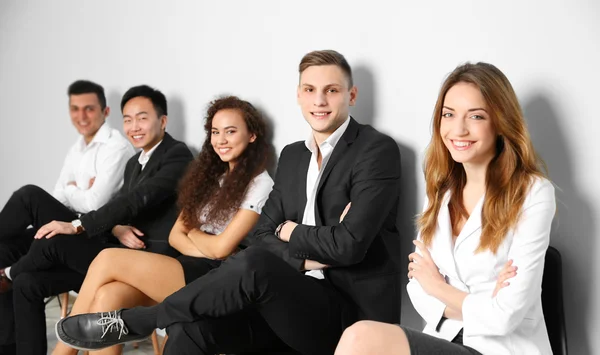 Group People Waiting Interview Indoors — Stock Photo, Image