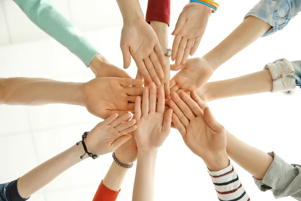 Group of people hands together Stock Image