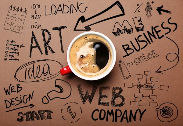 Tasse Kaffee. Start-up-Konzept — Stockfoto