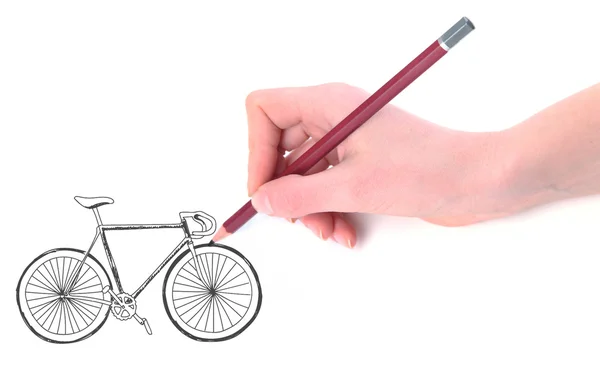 Handzeichnen Fahrrad — Stockfoto