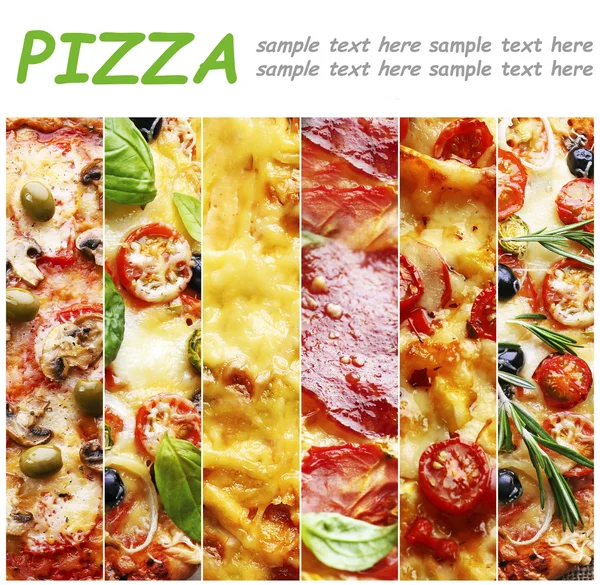 Sada různých Pizza — Stock fotografie
