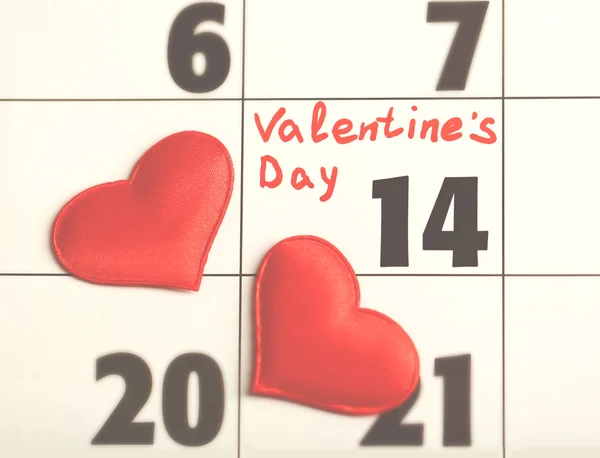 Calendario con fecha del 14 de febrero — Foto de Stock