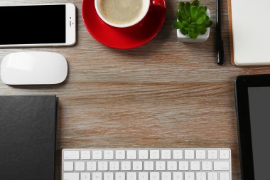 Office çalışma alanı'nın düz lay