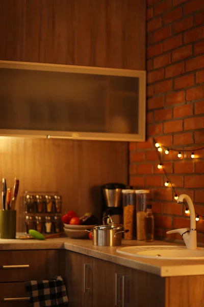 Mobiliário de cozinha moderna — Fotografia de Stock