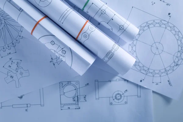 Conjunto de dibujos de ingeniería —  Fotos de Stock