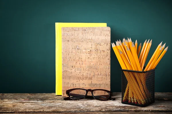 Many pencils in the metal holder — Stock Photo, Image