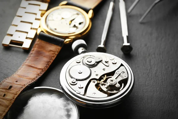 Meccanismo di orologio retrò — Foto Stock