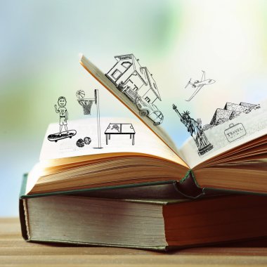 Açık kitap ve vektör simgeleri