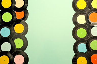 vinil kayıtlar yakın çekim