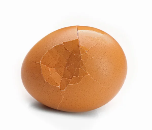 Cracked egg isolated on white — Stock Photo, Image