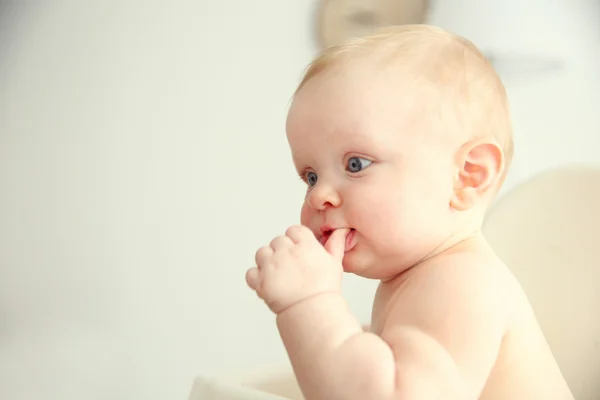 Baby boy in chair — Stock Photo, Image