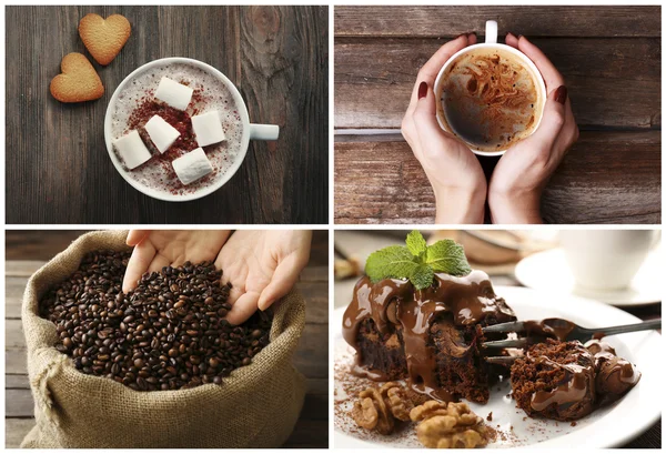 Kaffe, tema collage — Stockfoto