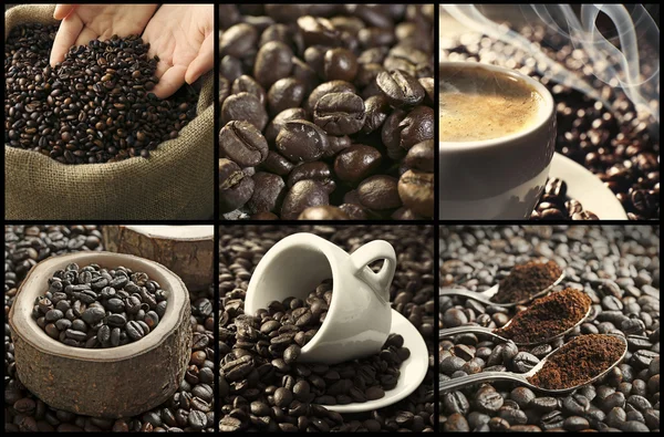 Kawa, tematyczne kolaż — Zdjęcie stockowe