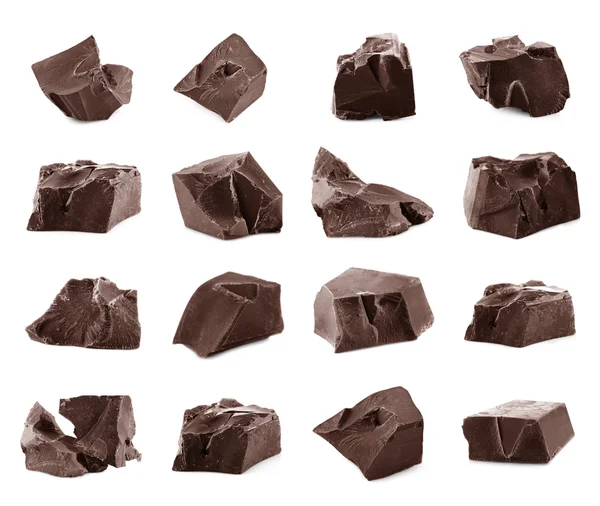 Chocolate pieces on background — Stock Photo, Image