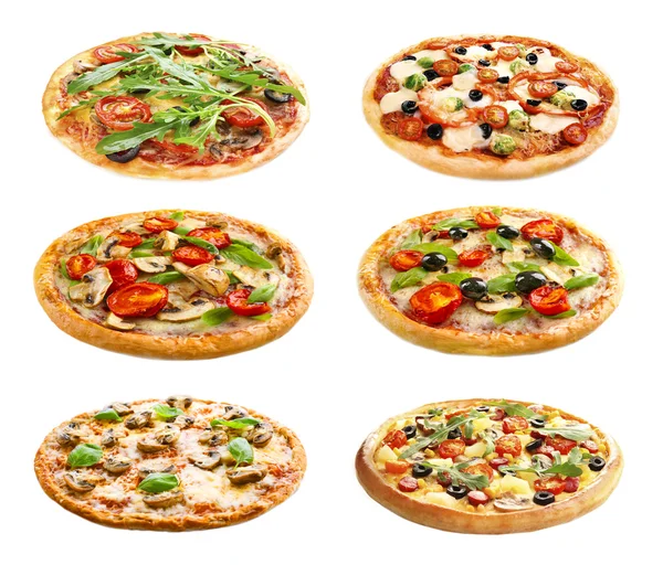 Ensemble de différentes pizzas — Photo