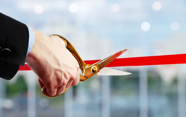 Corte de cinta roja — Foto de Stock