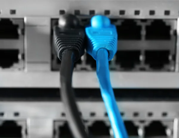 Cabos Ethernet conectados — Fotografia de Stock