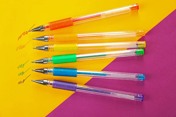 Set of colored pens