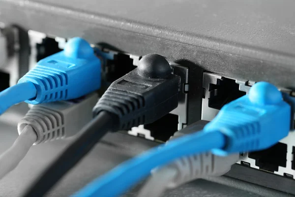 Ethernet cables connected — Stock Photo, Image