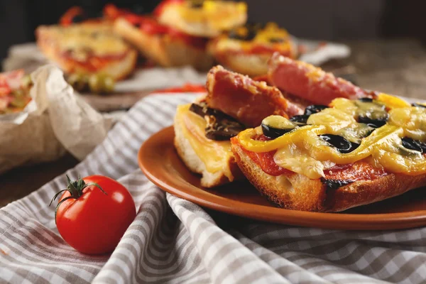Hot pizza baguettes — Stock Photo, Image