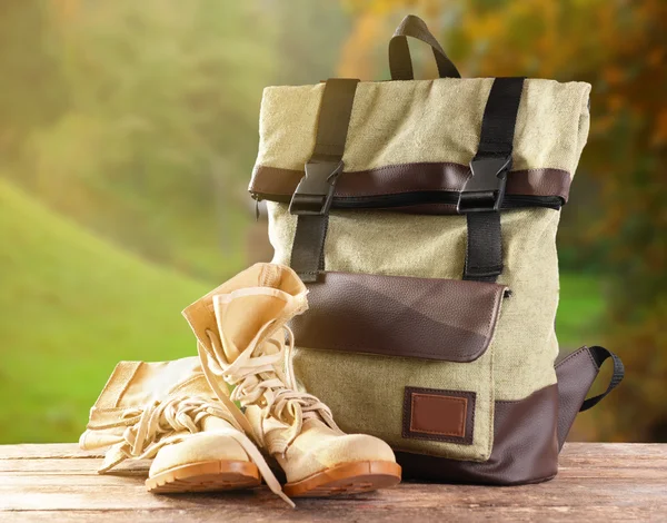 Tourism concept. Backpack — Stock Photo, Image