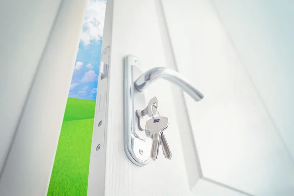 Open white door — Stock Photo, Image