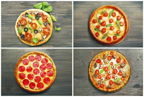 Collage di pizza diversa — Foto Stock