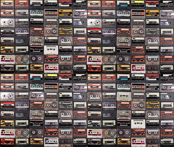 Sammlung von Audiokassetten. — Stockfoto