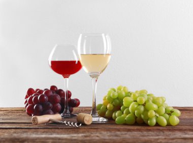 Şarap ve üzüm ahşap tablo