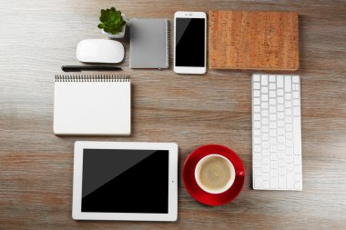 Office çalışma alanı'nın düz lay