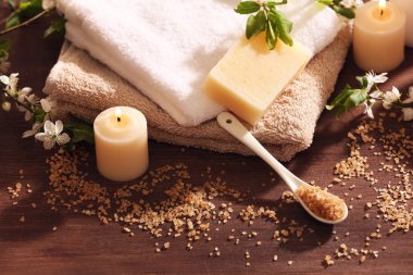 Çiçek açan dalları ile Spa kompozisyon 