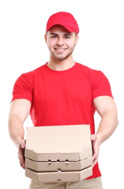 Pizza ile genç adam