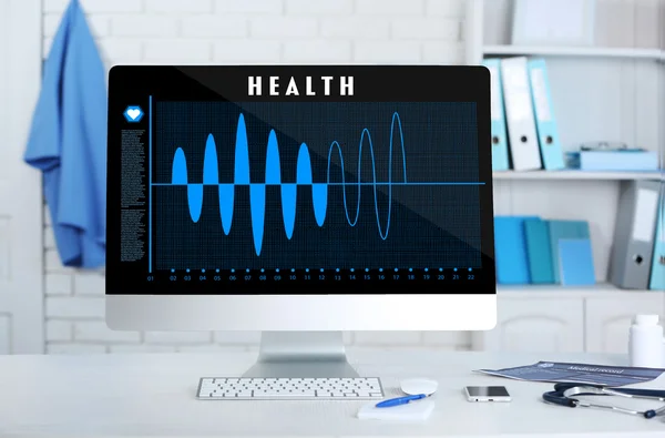 Diagram op het scherm van de computer — Stockfoto