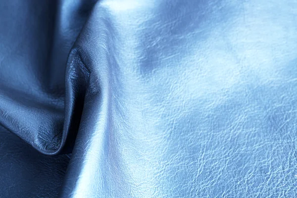 Blue leather texture — Stock Photo, Image