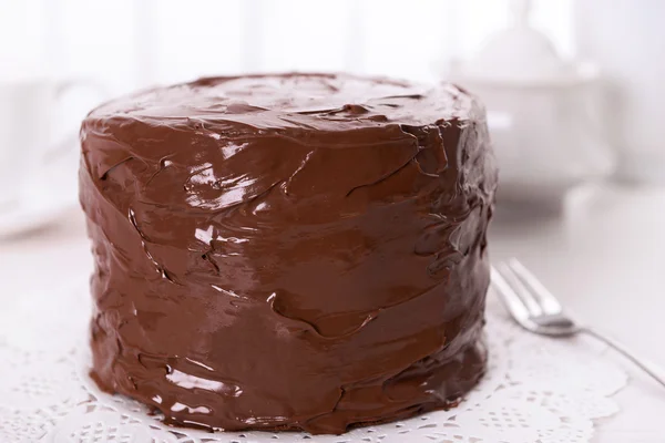 Delicioso bolo de chocolate — Fotografia de Stock