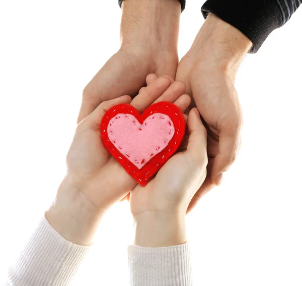 Heart in female and male hands — Stock Photo, Image