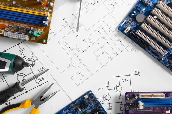 Dibujos eléctricos con herramientas —  Fotos de Stock