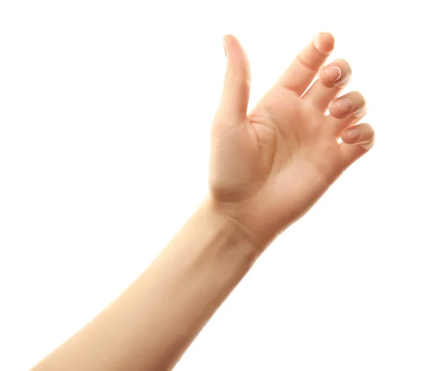 Vrouwelijke hand geïsoleerd — Stockfoto