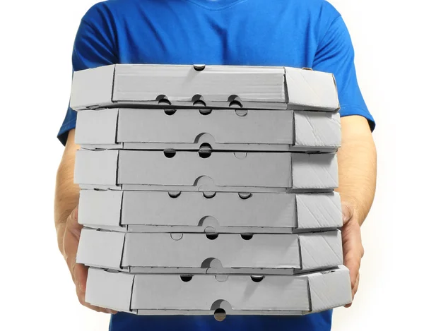 Junger Mann mit Pizza — Stockfoto