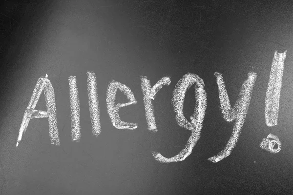 Η αλλεργία της λέξης στο blackboard — Φωτογραφία Αρχείου