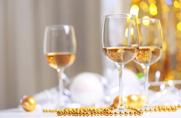 Wineglasses with white wine Royalty Free Stock Photos