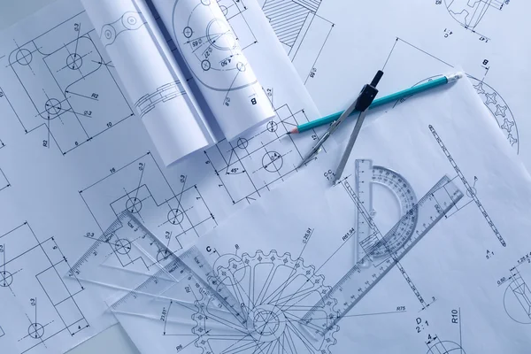 Set of engineering drawings — Stock Photo, Image