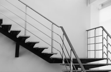 Modern stairs in office clipart