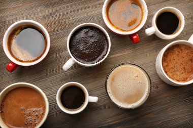 Farklı kahve fincanları.  